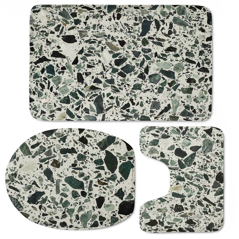 Image of Green Seamless Terrazzo Toilet Three Pieces Set