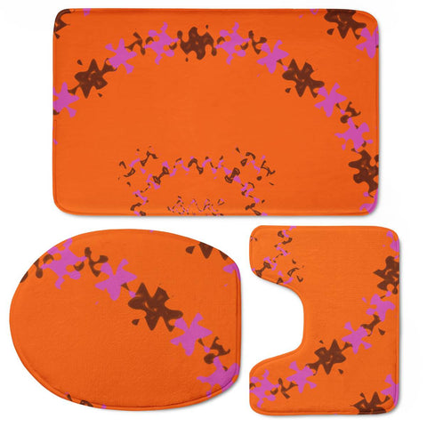 Image of Playful Abstract Butterflies Toilet Three Pieces Set