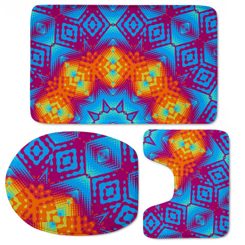 Image of Neon Rays Pattern Toilet Three Pieces Set