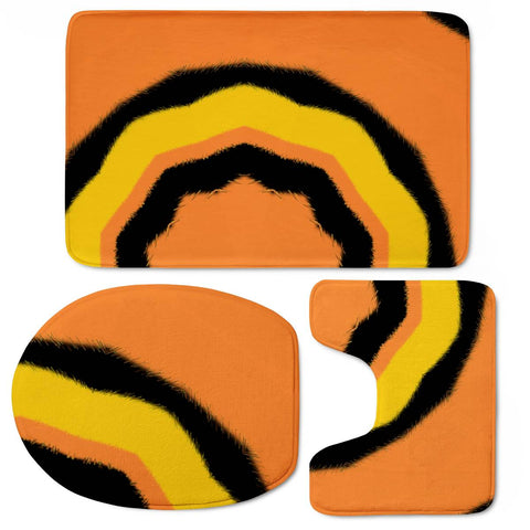 Image of Yellow, Orange And Black Pattern Toilet Three Pieces Set