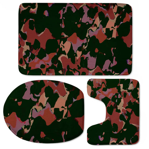 Image of Dark Abstract Camo Print Toilet Three Pieces Set