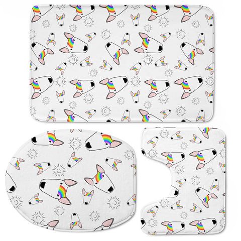 Image of Rainbow Bully Pattern Toilet Three Pieces Set