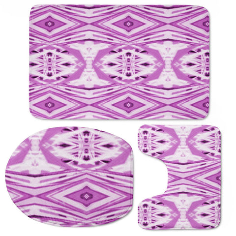 Image of Purple And White Tribal Pattern Toilet Three Pieces Set