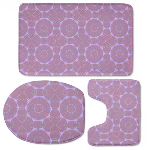 Image of Round Stitch Purple Pattern Toilet Three Pieces Set