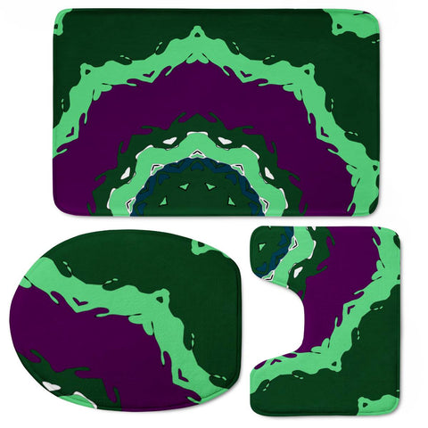 Image of Purple And Green Pattern Toilet Three Pieces Set