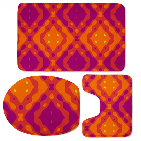 Image of Orange And Purple Shapes Toilet Three Pieces Set