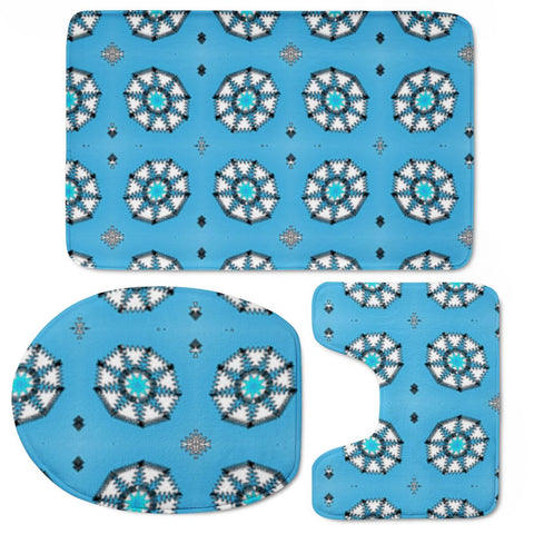 Image of Cool Snowflake Pattern Toilet Three Pieces Set