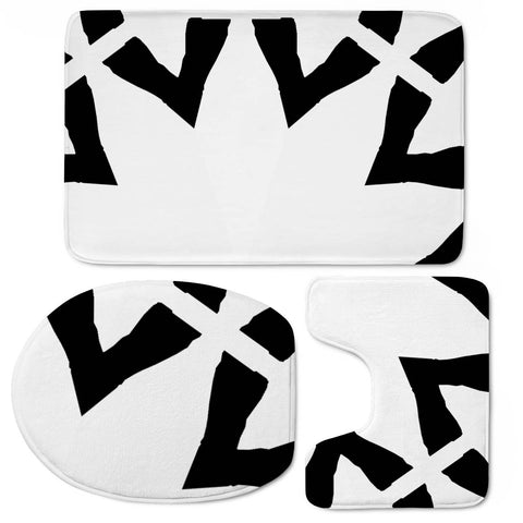 Image of Black And White Pattern Toilet Three Pieces Set