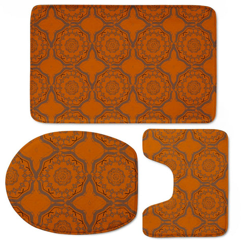 Image of Gray And Brown Pattern Toilet Three Pieces Set