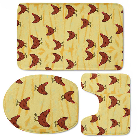 Image of Chicken Pattern Toilet Three Pieces Set