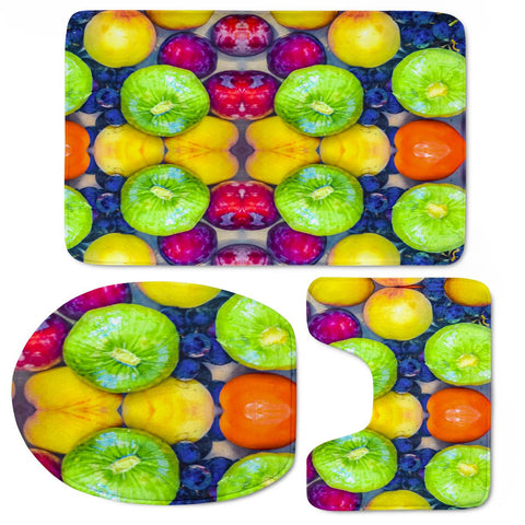 Image of Fruits And Vegetables Pattern Toilet Three Pieces Set