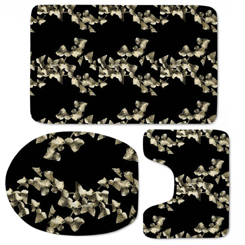 Image of Dark Botanical Motif Pattern Toilet Three Pieces Set