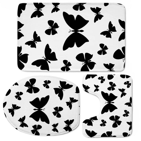 Image of Black Butterfly Toilet Three Pieces Set