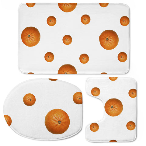 Image of Tangerines Photo Motif Pattern Design Toilet Three Pieces Set