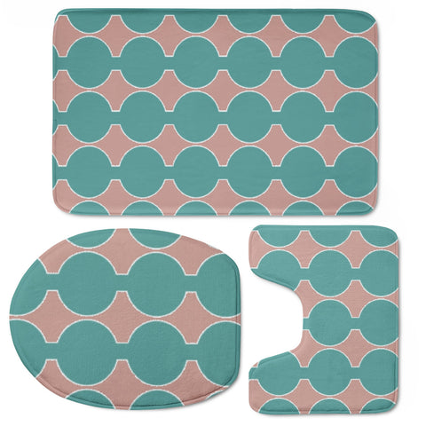 Image of Teal And Rose Gold Pattern Toilet Three Pieces Set