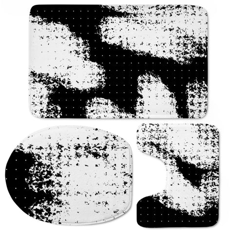 Image of Abstrait Taches Blanc/Noir Toilet Three Pieces Set