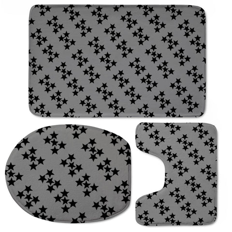 Image of Pattern Etoiles Noir/Gris Toilet Three Pieces Set