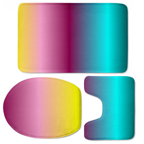 Image of Colorful Ombre Toilet Three Pieces Set