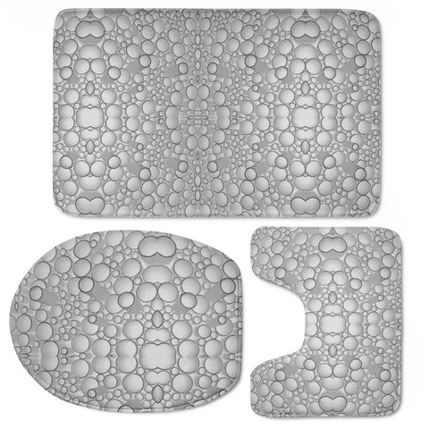 Image of Grey Circles Motif  Modern Pattern Toilet Three Pieces Set