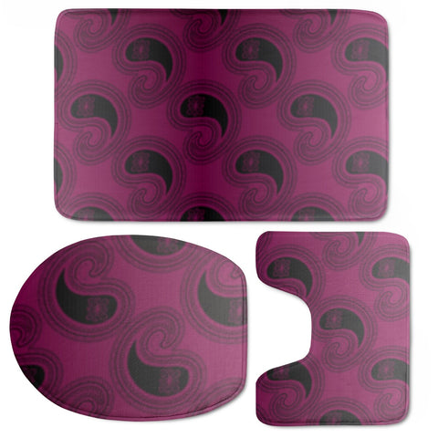 Image of Purple Paisley Print Toilet Three Pieces Set