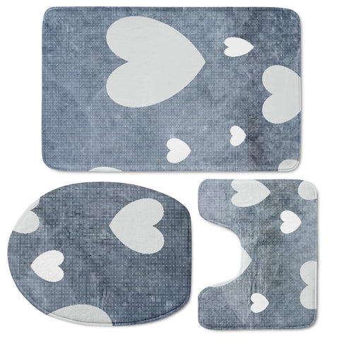 Image of Blue Hearts Toilet Three Pieces Set