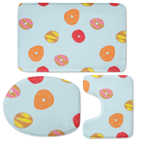 Image of Cute Donuts And Eggs Toilet Three Pieces Set