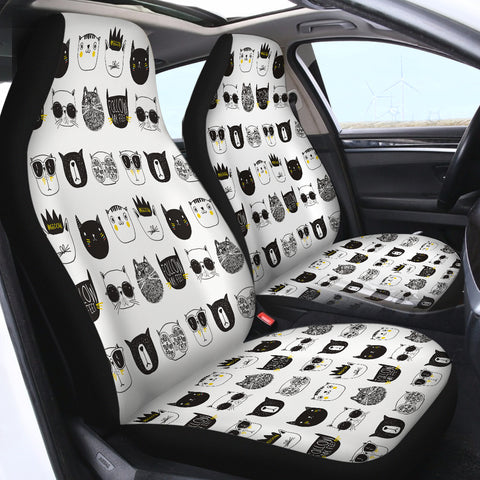 Image of Cat Dog Face SWQT2472 Car Seat Covers