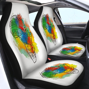 Colorful African Map SWQT0832 Car Seat Covers