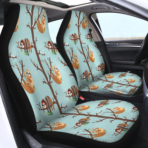 Image of Cute Sloth Floral SWQT1004 Car Seat Covers