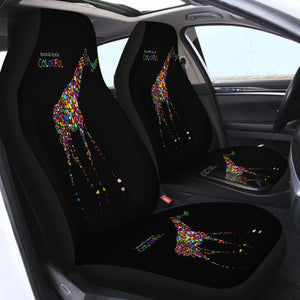 Colorful Giraffe SWQT2189 Car Seat Covers