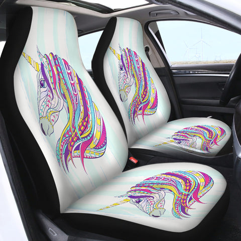 Image of Colorful Unicorn SWQT0506 Car Seat Covers