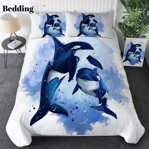 Image of Orcinus Ocean Blue Bedding Set - Beddingify