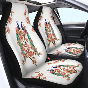 Couple Peacocks SWQT2073 Car Seat Covers