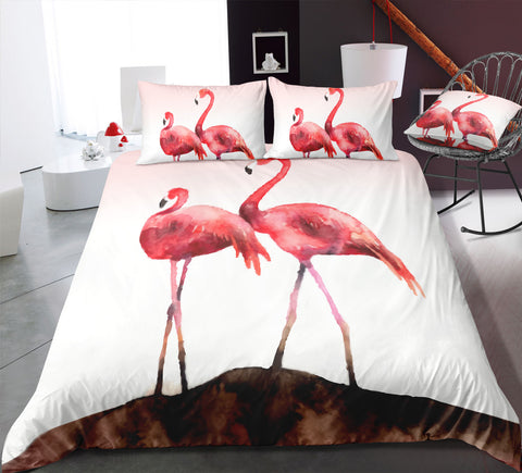 Image of Couple of Flamingo Bedding Set - Beddingify