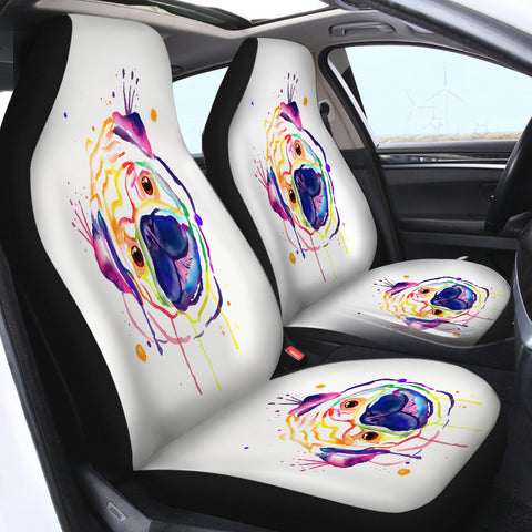 Image of Cute Pug Face SWQT0669 Car Seat Covers