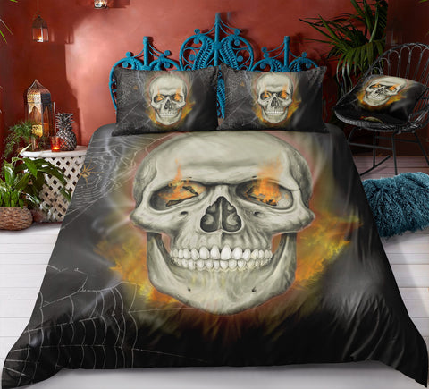 Image of Fire Vintage Skull Bedding Set