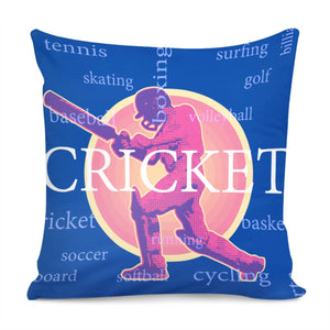 Creative Cricket And Sports Design Pillow Cover