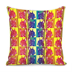 Colorful Bulldogs Pillow Cover