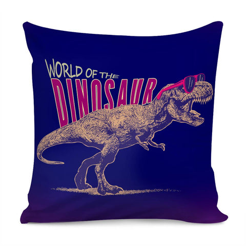 Image of A Tyrannosaurus Wearing Glasses Pillow Cover