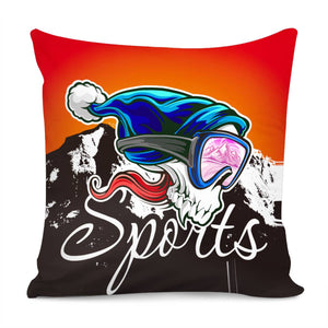 Ski Skull Pillow Cover