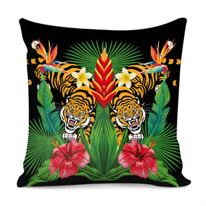 Tigers In The Wild. Pillow Cover