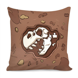Dinosaurs Skull Pillow Cover
