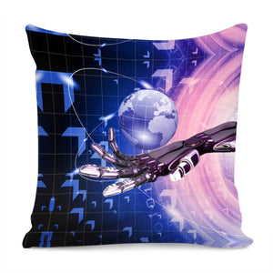 Robot And Earth Pillow Cover