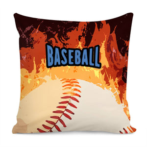 Baseballs On Fire! Pillow Cover