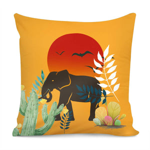 Elephant In The Outback Pillow Cover