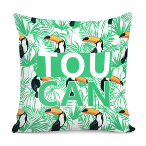 Toucan Birds Gathering Pattern Pillow Cover