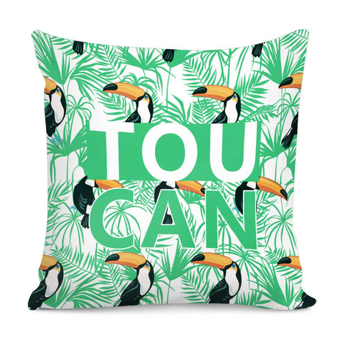 Image of Toucan Birds Gathering Pattern Pillow Cover