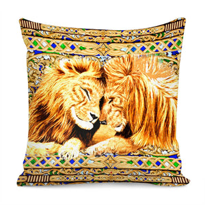 Lions In Love Pillow Cover
