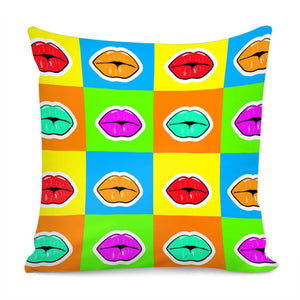 Colorful Lips Pillow Cover