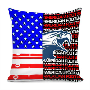 American Football And The American Eagle Pillow Cover